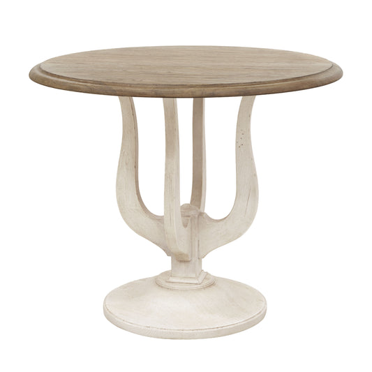 Two Toned Entry Table With Harp-Shaped Base - Multi