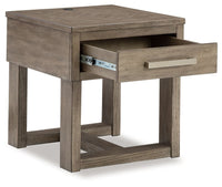 Loyaska - Grayish Brown - Rectangular End Table