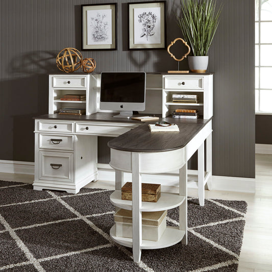 Allyson Park - L Shaped Desk Set With Hutch - White