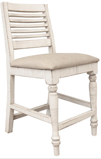 Stone - Barstool With Turned Legs (Set of 2) - Antiqued Ivory