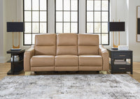 Mosswell - Power Reclining Sofa With Adj Headrest - Toffee