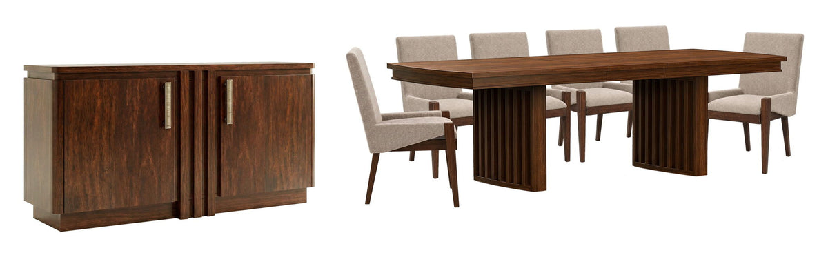 Reena - Extendable Trestle Dining Table Set
