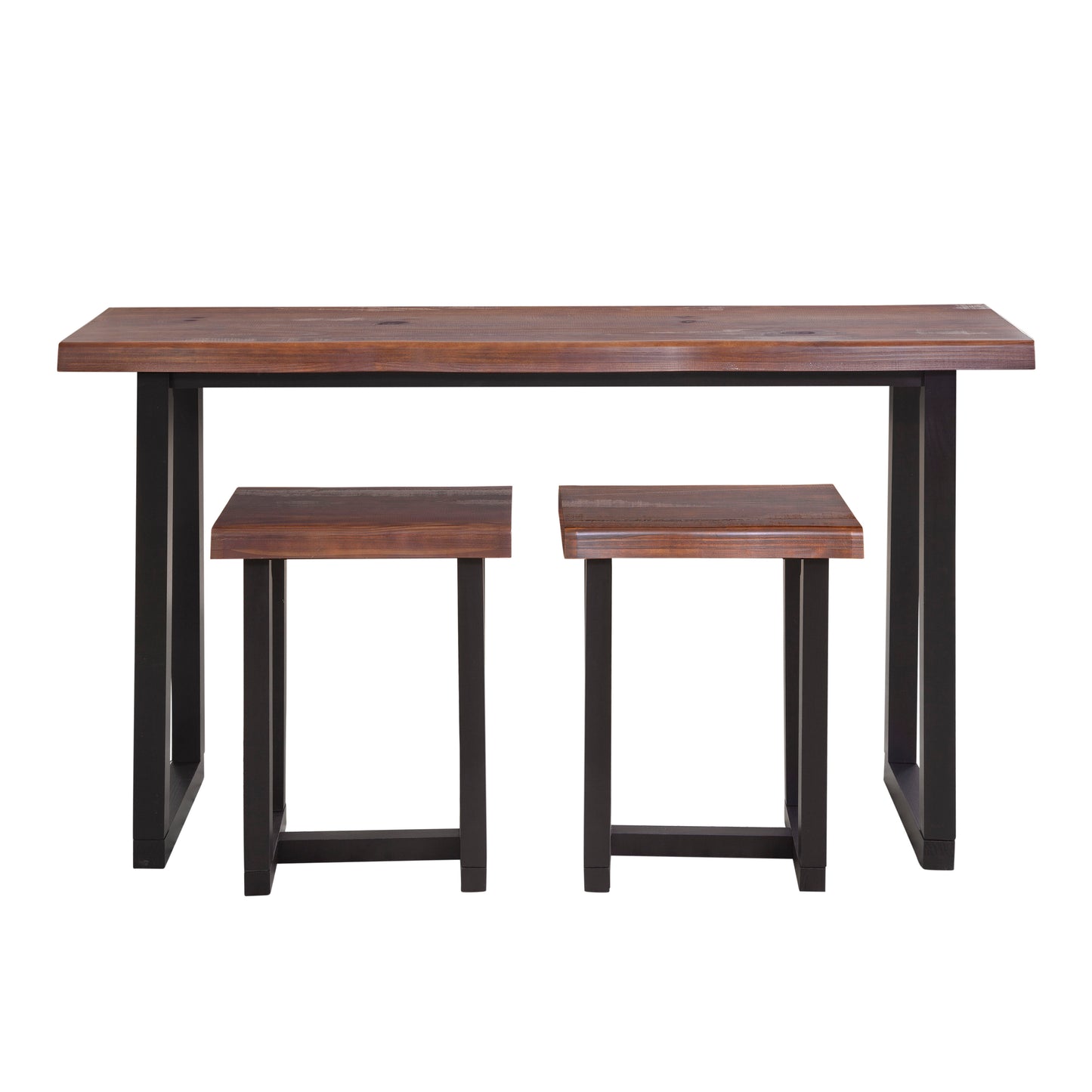 Jennings - Live Edge 3 Piece Counter Dining Set - Brown