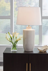 Cylener - Off White - Ceramic Table Lamp