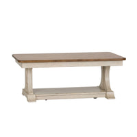 Farmhouse Reimagined - 3 Piece Table Set (1 Cocktail 2 End Tables) - Antique White / Chestnut Tops