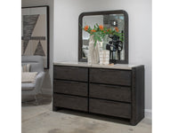 Keaton - Double Drawer Dresser With Portrait Mirror - Black