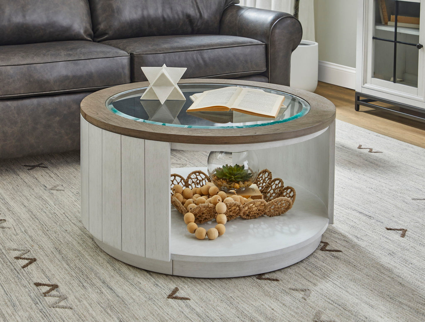 Melody - Round Coffee Table With Casters - White