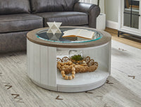 Melody - Round Coffee Table With Casters - White