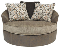 Abalone - Chocolate - Oversized Swivel Accent Chair