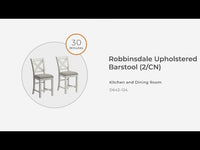 Robbinsdale - Antique White - Upholstered Barstool (Set of 2)